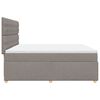 vidaXL Boxspringbett mit Matratze Taupe 200x200 cm Stoff
