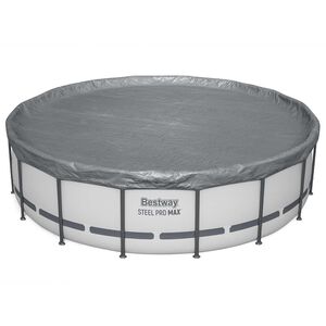 Bestway Poolabdeckung &Oslash;4,88 m Rund Polyester Grau