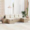 vidaXL Garten-Sofa-Set mit Kissen 6 pcs Beige Poly Rattan