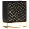 vidaXL Sideboard Schwarz und Golden 60×30×75 cm Massivholz Mango