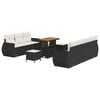 vidaXL Gartensofa-set 10 Stk. 7-Sitzanzahl Schwarz und Creme