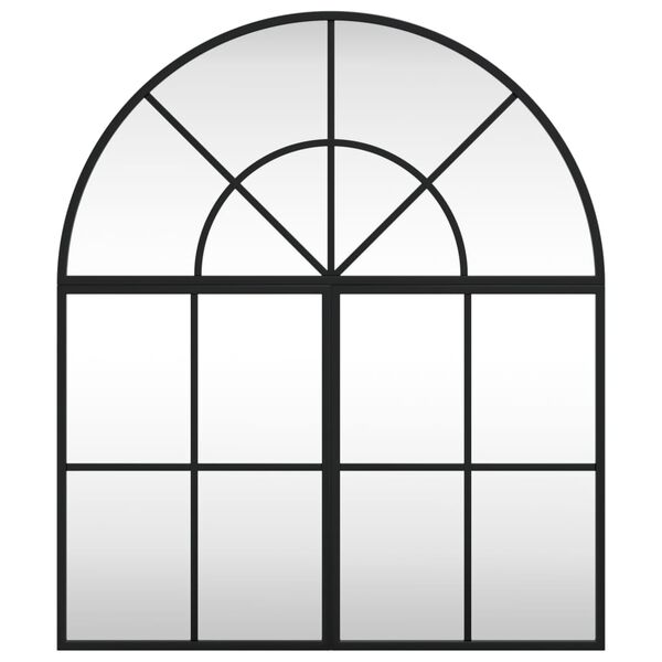 vidaXL Wandspiegel Schwarz 60x70 cm Gewölbt Eisen