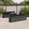 vidaXL Garten-Sofa-Set mit Kissen 7 pcs Schwarz