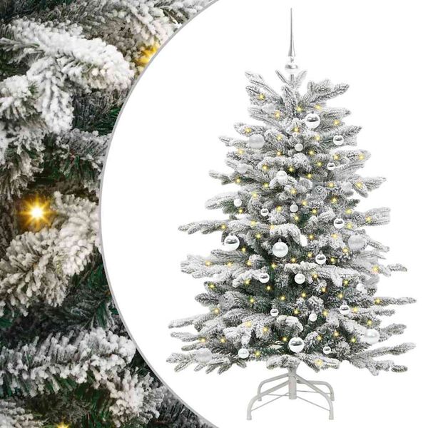 vidaXL Künstlicher klappbarer Weihnachtsbaum Weiß 150 cm PE und PVC