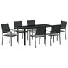 vidaXL Garten Essgruppe 7 pcs Schwarz und Hellgrau PE-Rattan