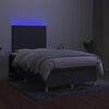 vidaXL Boxspringbett mit Matratze & LED Dunkelgrau 120x190 cm Stoff