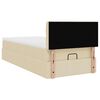 vidaXL Ottoman-Bett mit Matratze & LEDs Creme 90x190 cm Stoff