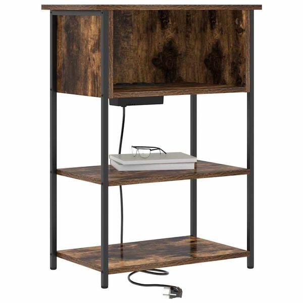 vidaXL Nachttisch Ger&auml;ucherte Eiche 55 x 31 x 76 cm Holzwerkstoff