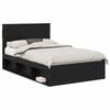 vidaXL Bettrahmen Uni Schwarz 120 x 200 cm Massives Kiefernholz