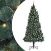 vidaXL K&uuml;nstlicher vorbeleuchteter Weihnachtsbaum mit Kugelset Gr&uuml;n
