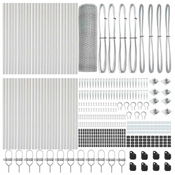 vidaXL Zaunpfosten Silber 100 x 0,6 m (13 mm Maschenweite) Stahl