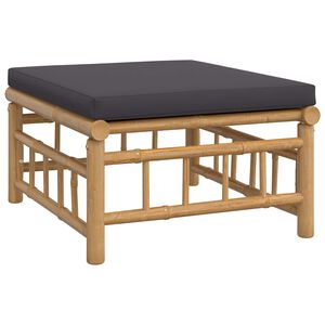 vidaXL Gartenhocker mit Dunkelgrauem Kissen Bambus