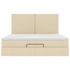 vidaXL Ottoman-Bett mit Matratze & LEDs Creme 160x200 cm Stoff