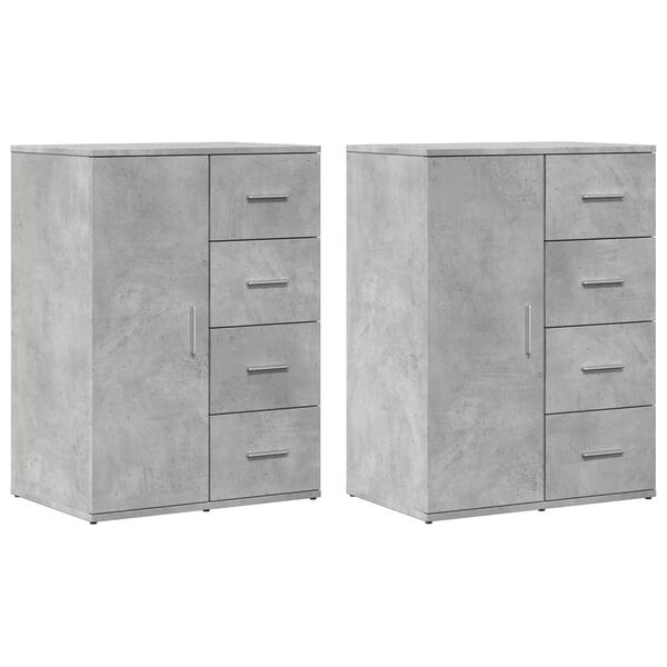 vidaXL Sideboards 2 Stk. Betongrau 59x39x80 cm Holzwerkstoff