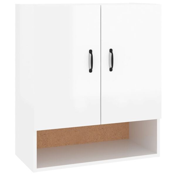 vidaXL Wandschrank Hochglanz-Wei&szlig; 60x31x70 cm Holzwerkstoff