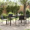 vidaXL Garten Essgruppe 5 pcs Schwarz Pulverbeschichteter Stahl