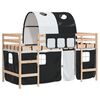 vidaXL Kinderhochbett mit Tunnel Wei&szlig; & Schwarz 90x190 cm Kiefernholz