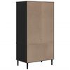 vidaXL Kleiderschrank SENJA Rattan-Optik Schwarz 90x55x175 cm