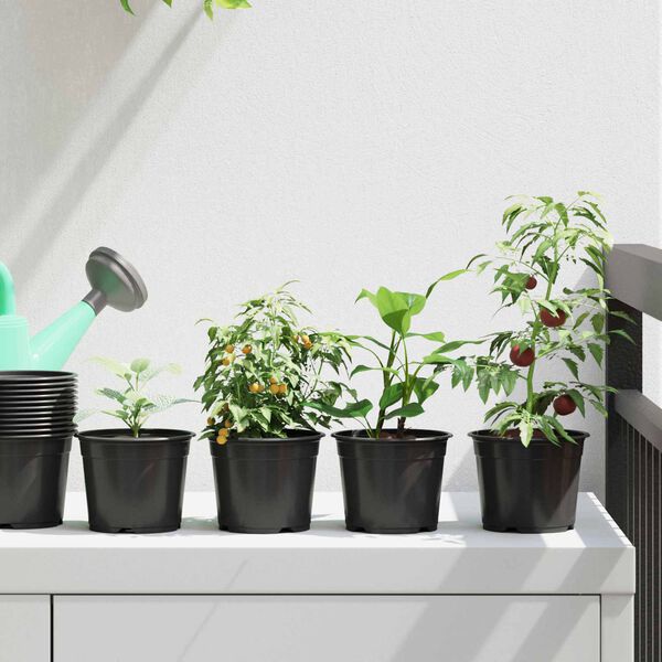 vidaXL Blumentopf 100 pcs Schwarz &Oslash; 15 x 12,5 cm Kunststoff