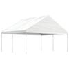vidaXL Pavillon mit Dach Wei&szlig; 4,46x5,88x3,75 m Polyethylen