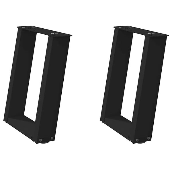 vidaXL Couchtischbeine U-Form 2 Stk. Schwarz 38x(42-43) cm Stahl