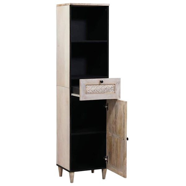 vidaXL Badezimmerschrank mit Regal Weiß 38 x 33 x 160 cm Holzwerkstoff