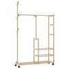 vidaXL Kleiderst&auml;nder mit Ablagen und Rollen 100x38x175,5 cm Bambus