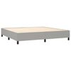 vidaXL Boxspringbett mit Matratze & LED Hellgrau 200x200 cm Stoff