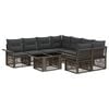 vidaXL Gartensofa-set 9 stk. Grau und Dunkelgrau Poly-Rattan