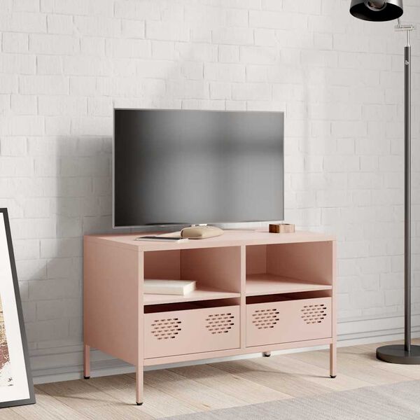 vidaXL TV-Schrank Rosa 68x39x43,5 cm Kaltgewalzter Stahl