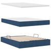 vidaXL Bett mit Stauraum und LED mit LED Blau 140 x 190 cm Polyester