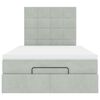 vidaXL Ottoman-Bett mit Matratzen Hellgrau 120x200 cm Samt