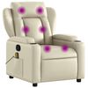 vidaXL Massagesessel mit Relaxfunktion, Kunstleder, Creme