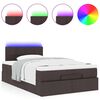 vidaXL Ottoman-Bett mit Matratze & LEDs Dunkelbraun 120x200 cm Stoff