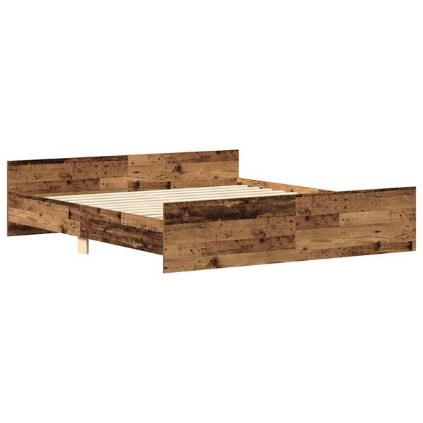 vidaXL Bettgestell ohne Matratze Altholz-Optik 180x200cm Holzwerkstoff