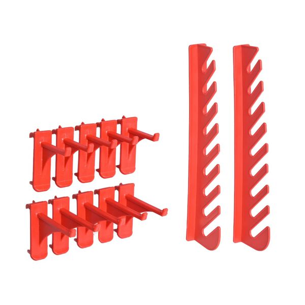 vidaXL 39-tlg. Behälter-Set für Kleinteile mit Wandplatten Rot Schwarz