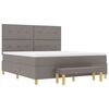 vidaXL Boxspringbett mit Matratze Taupe 180 x 200 cm Stoff
