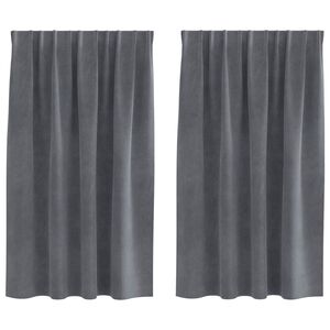 vidaXL Verdunkelungsvorh&auml;nge 2 pcs Hellgrau 140 x 140 cm Samt