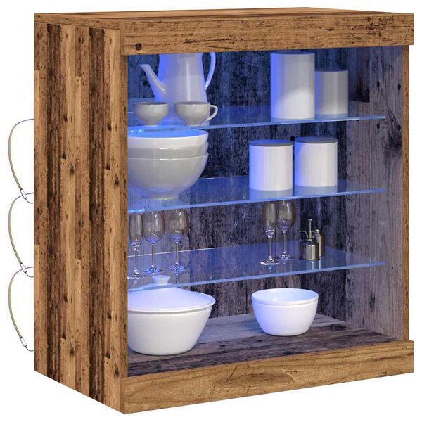 vidaXL LED-Sideboard Altholz 60,5 x 37 x 67 cm Holzwerkstoff