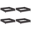 vidaXL Raseneinfassung 4 pcs 100 x 100 x 20 cm Stahl Schwarz