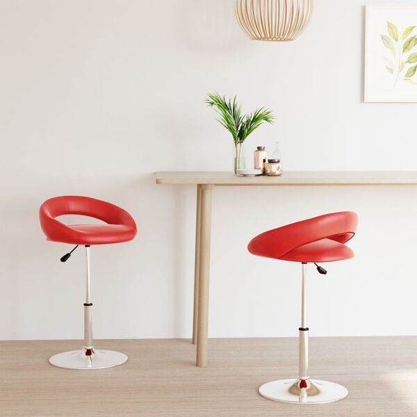 vidaXL Esszimmerst&uuml;hle 2 Stk. Drehbar Rot Kunstleder