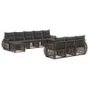 vidaXL Gartensofa-set 10 stk. Grau und Dunkelgrau Poly-Rattan