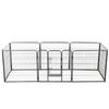 vidaXL Hunde-Laufgitter 8 Paneele Stahl 80 x 80 cm Schwarz