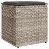 vidaXL Gartenhocker mit Kissen 2 Stk. Hellgrau 40x40x43 cm Poly Rattan