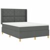 vidaXL Boxspringbett mit LED-Lichtleisten Grau 160 x 200 cm Stoff