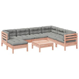 vidaXL 8-tlg. Garten-Sofagarnitur mit Kissen Massivholz Douglasie