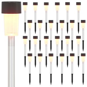 vidaXL Au&szlig;en Solarlichter mit Erdnagel 24 stk. Warmes Wei&szlig; 29,5 cm