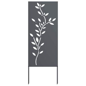 vidaXL Garten Sichtschutz-Leinwand Floral Anthrazit 50 x 140 cm