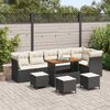 vidaXL Gartensofa-set 10 pcs Schwarz Poly-Rattan