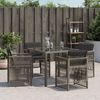 vidaXL Gartenst&uuml;hle mit Kissen 4 Stk. Grau Poly Rattan